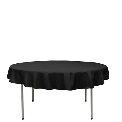 70inch Black 200 GSM Seamless Premium Polyester Round Tablecloth