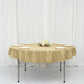 Champagne Polyester Linen Round Tablecloth 70 Inches