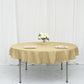 70" Round Champagne Polyester Linen Tablecloth