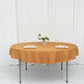 Round Polyester Linen Tablecloth in Gold Color 70 Inch