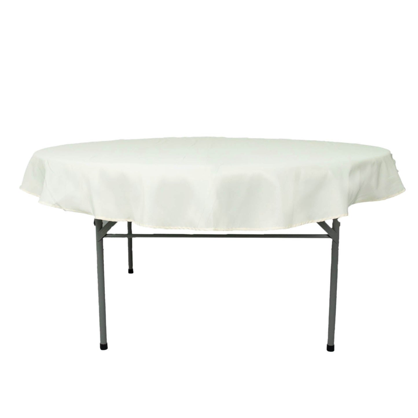 70inch Ivory 200 GSM Seamless Premium Polyester Round Tablecloth