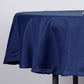 Tablecloth 70 Inch In Navy Blue Polyester Linen Round