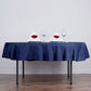 70" Round Navy Blue Polyester Linen Tablecloth