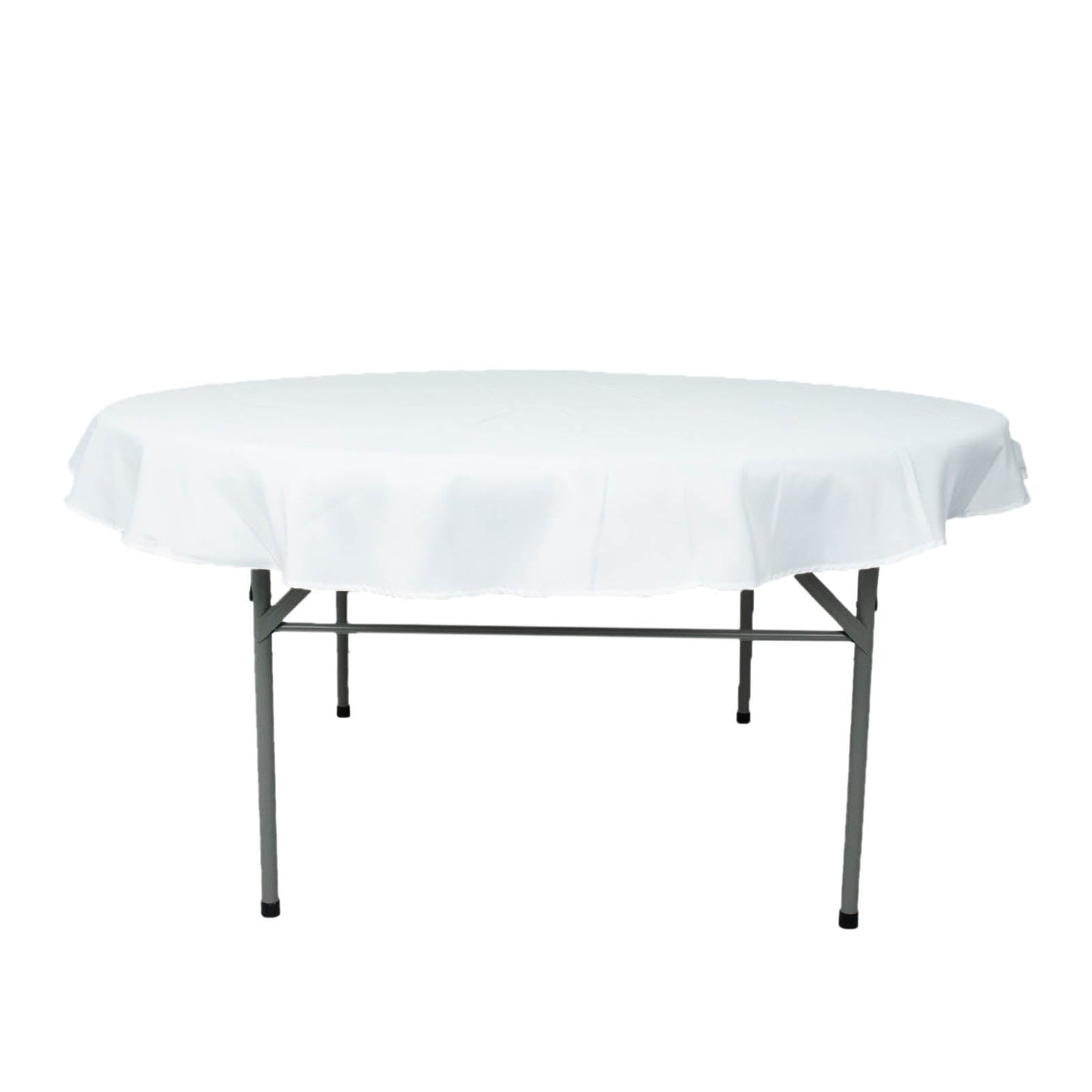 70inch White 200 GSM Seamless Premium Polyester Round Tablecloth