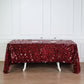 90X132 Burgundy Big Payette Sequin Rectangle Tablecloth Premium