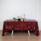 90X132 Burgundy Big Payette Sequin Rectangle Tablecloth Premium