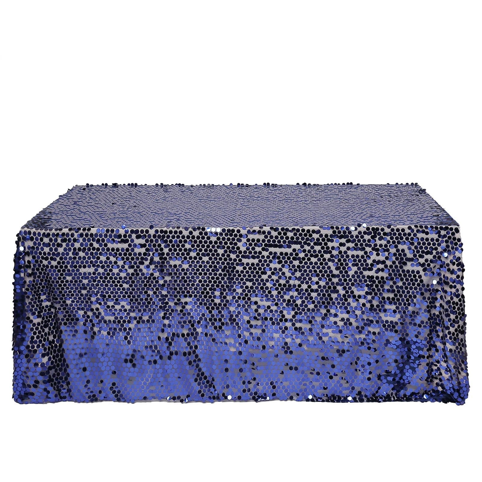 Big Payette Sequin Navy Blue Rectangle Tablecloth 90 Inch x 132 Inch