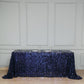 90"x132" Navy Blue Seamless Big Payette Sequin Rectangle Tablecloth
