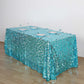 Turquoise sequin tablecloth for events and celebrations.