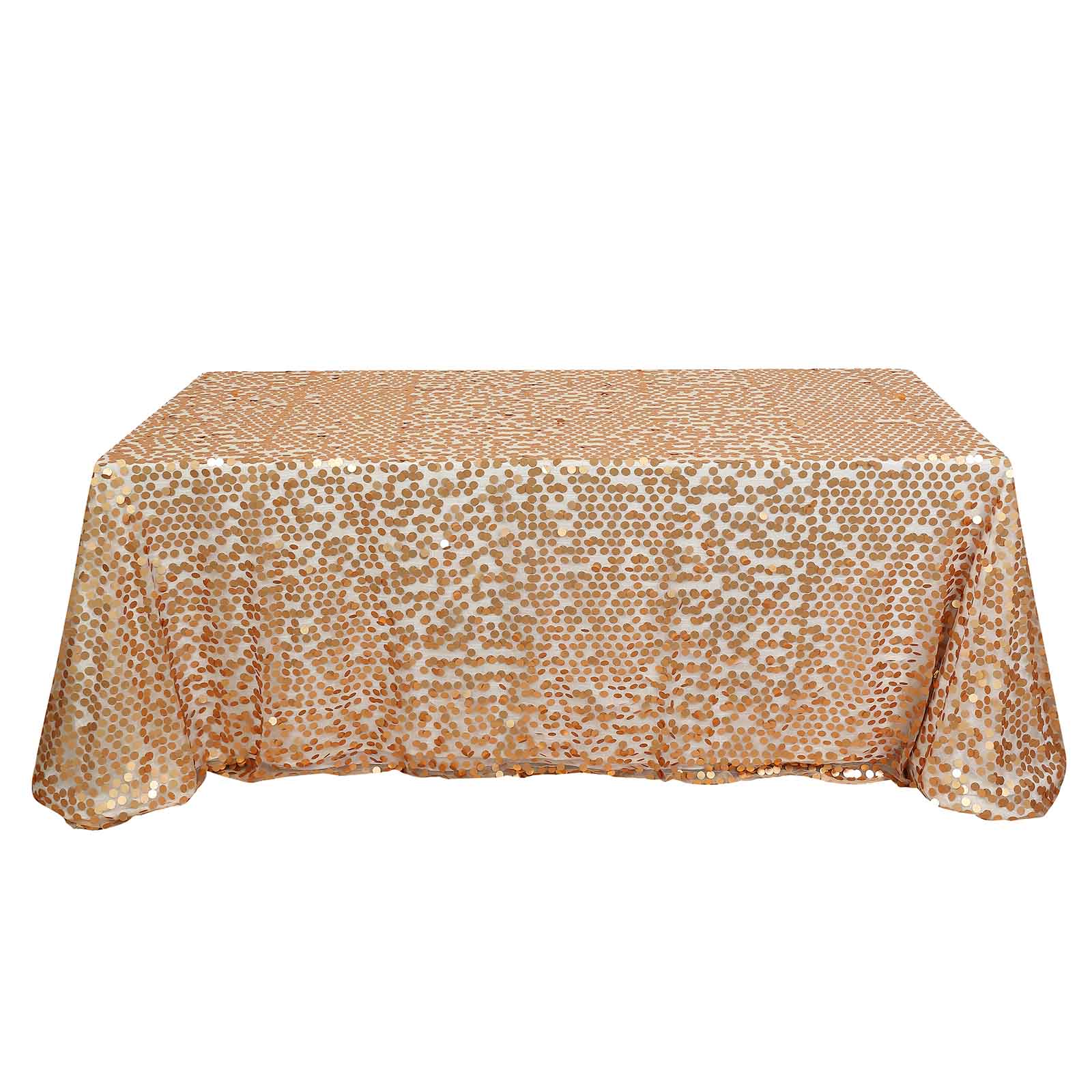 Sequin Tablecloth 90X156 Inch Size Matte Champagne
