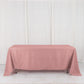72"x120" Dusty Rose Polyester Rectangle Tablecloth, Reusable Linen Tablecloth