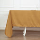 72x120Inch Gold Polyester Polyester Rectangle Tablecloth, Reusable Linen Tablecloth