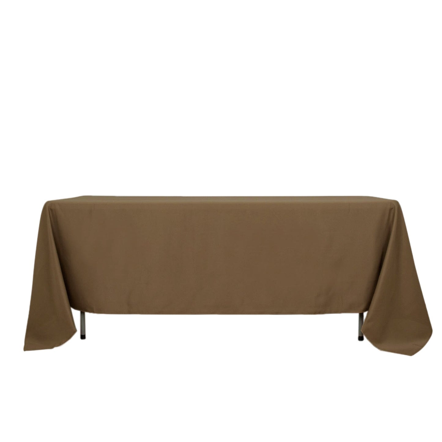 72inch x 120inch Taupe Polyester Rectangle Tablecloth, Reusable Linen Tablecloth
