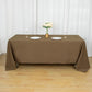 72"x120" Taupe Polyester Rectangle Tablecloth, Reusable Linen Tablecloth