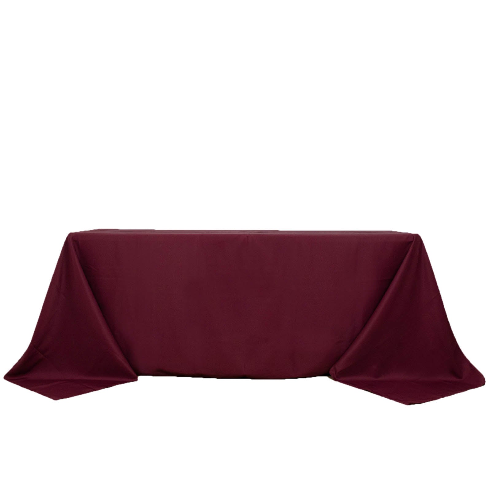 90x132inch Burgundy 200 GSM Seamless Premium Polyester Rectangular Tablecloth