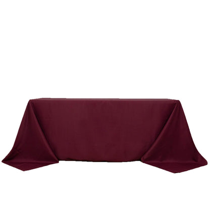 90x132inch Burgundy 200 GSM Seamless Premium Polyester Rectangular Tablecloth