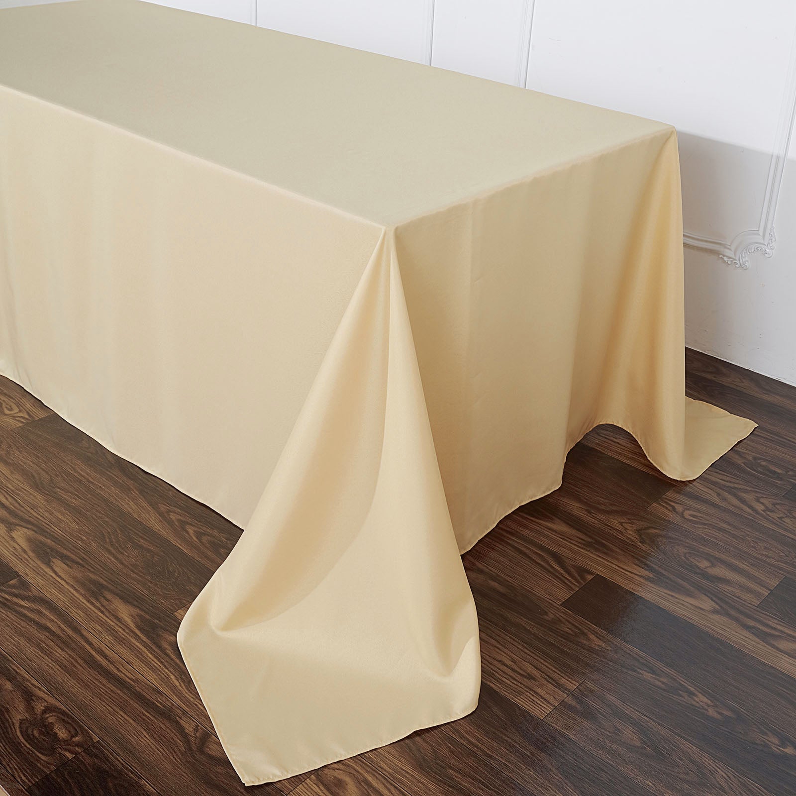 Rectangular Tablecloth Champagne 90 Inch x 132 Inch Polyester