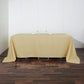 90"x132" Champagne Seamless Polyester Rectangular Tablecloth