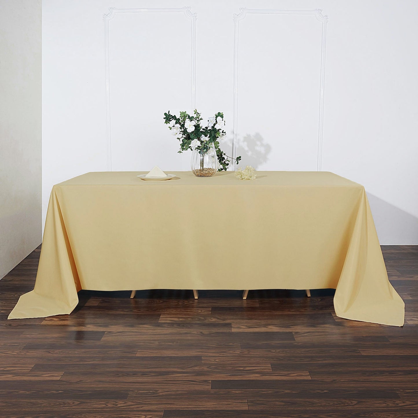 Polyester Tablecloth Champagne Rectangular 90 Inch x 132 Inch