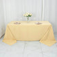 90"x132" Champagne Seamless Premium Polyester Rectangular Tablecloth - 220GSM