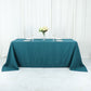 90"x132" Peacock Teal Seamless Polyester Rectangular Tablecloth