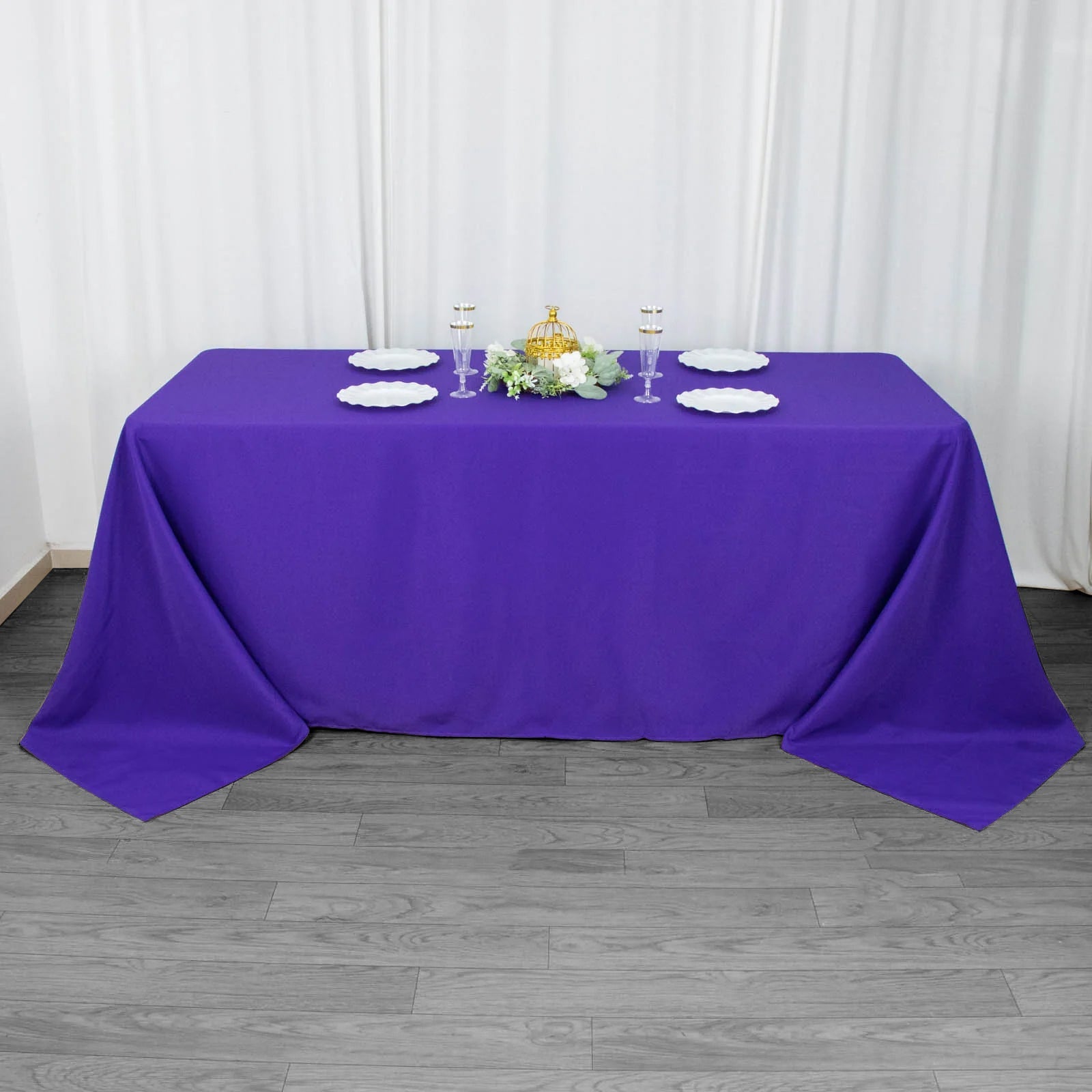 90x132inch Purple 200 GSM Seamless Premium Polyester Rectangular Tablecloth