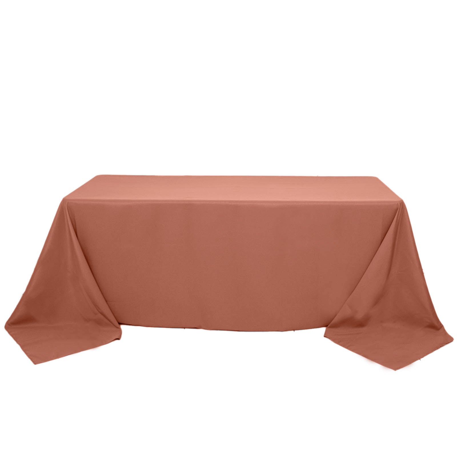 90x132inch Terracotta 200 GSM Seamless Premium Polyester Rectangular Tablecloth