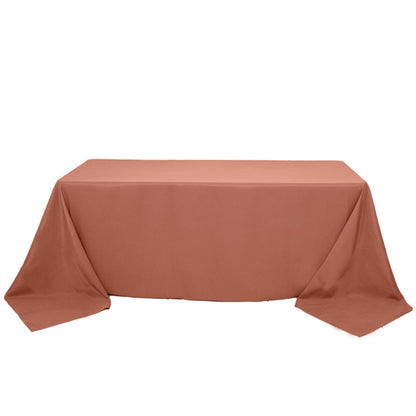 90x132inch Terracotta 200 GSM Seamless Premium Polyester Rectangular Tablecloth