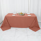 90x132inch Terracotta 200 GSM Seamless Premium Polyester Rectangular Tablecloth