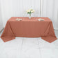 90"x132" Terracotta (Rust) Seamless Premium Polyester Rectangular Tablecloth - 220GSM