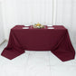 90x156inch Burgundy 200 GSM Seamless Premium Polyester Rectangular Tablecloth