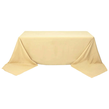 90x156inch Champagne 200 GSM Seamless Premium Polyester Rectangular Tablecloth