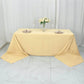 90"x156" Champagne Seamless Premium Polyester Rectangular Tablecloth - 220GSM