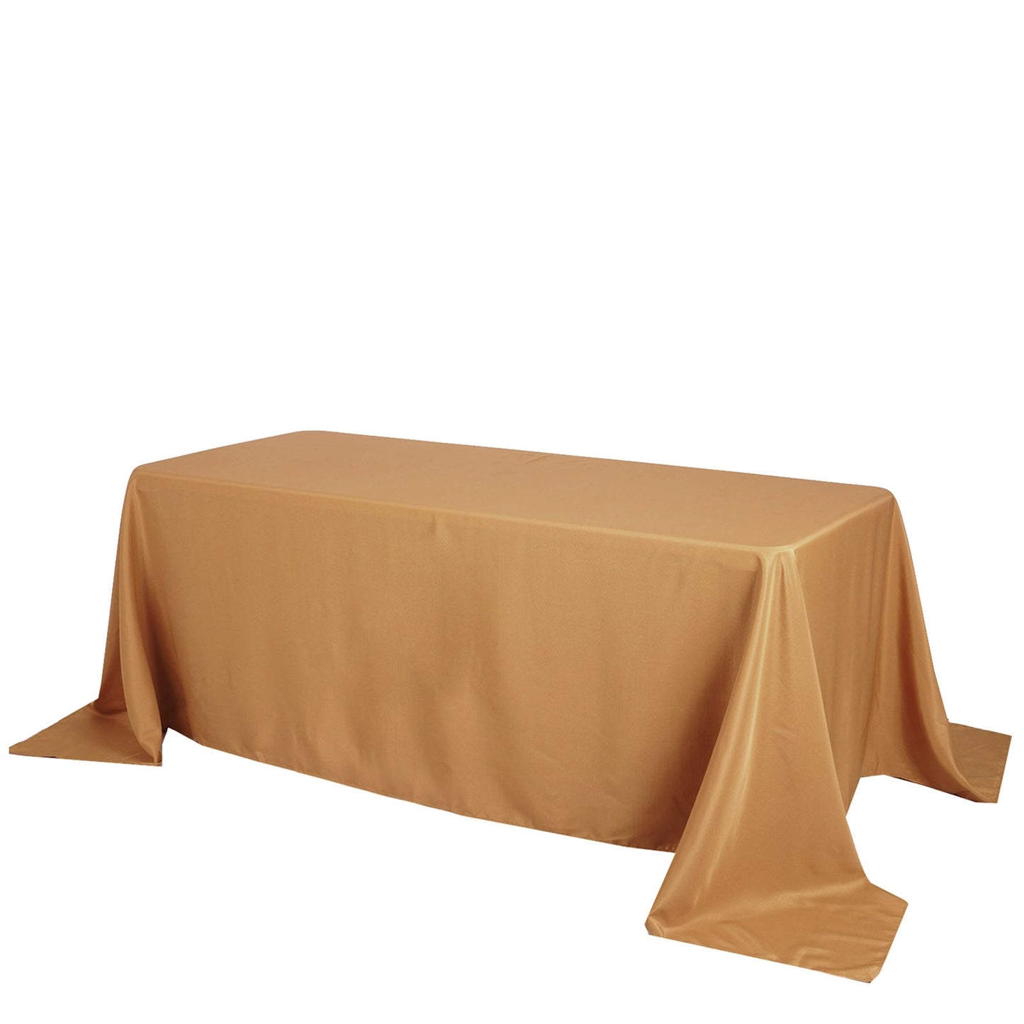 90 x156 inches Gold Polyester Rectangular Tablecloth