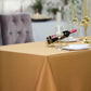 90 x156 inches Gold Polyester Rectangular Tablecloth