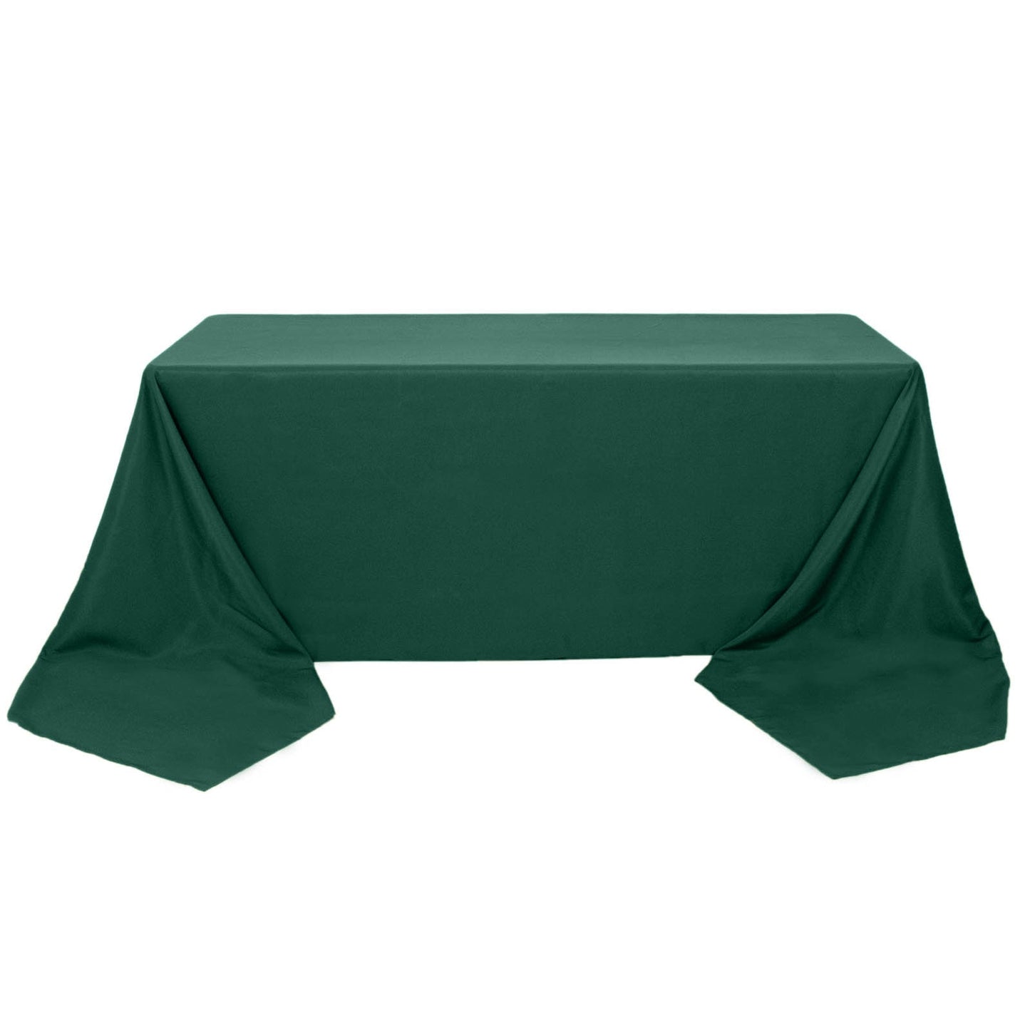 90x156inch Hunter Emerald Green 200 GSM Seamless Premium Polyester Rectangular Tablecloth