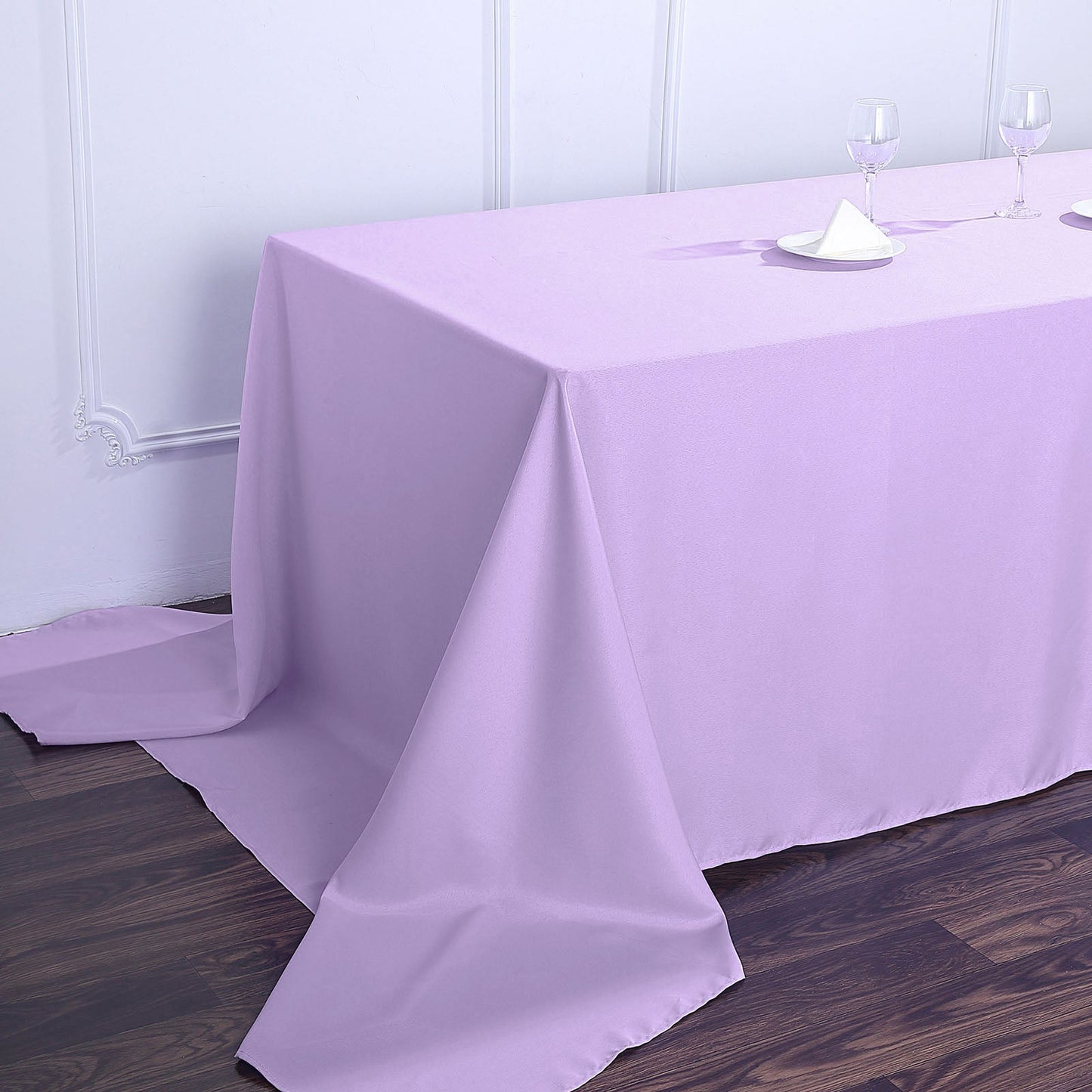 90inch x 156inch Lavender Lilac Polyester Rectangular Tablecloth