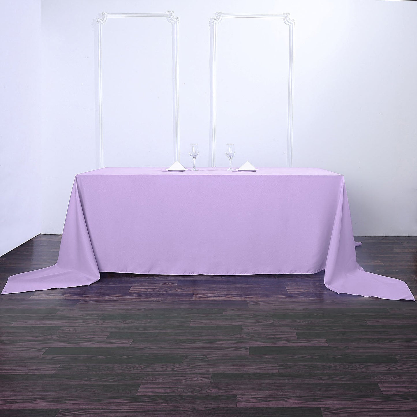 90inch x 156inch Lavender Lilac Polyester Rectangular Tablecloth