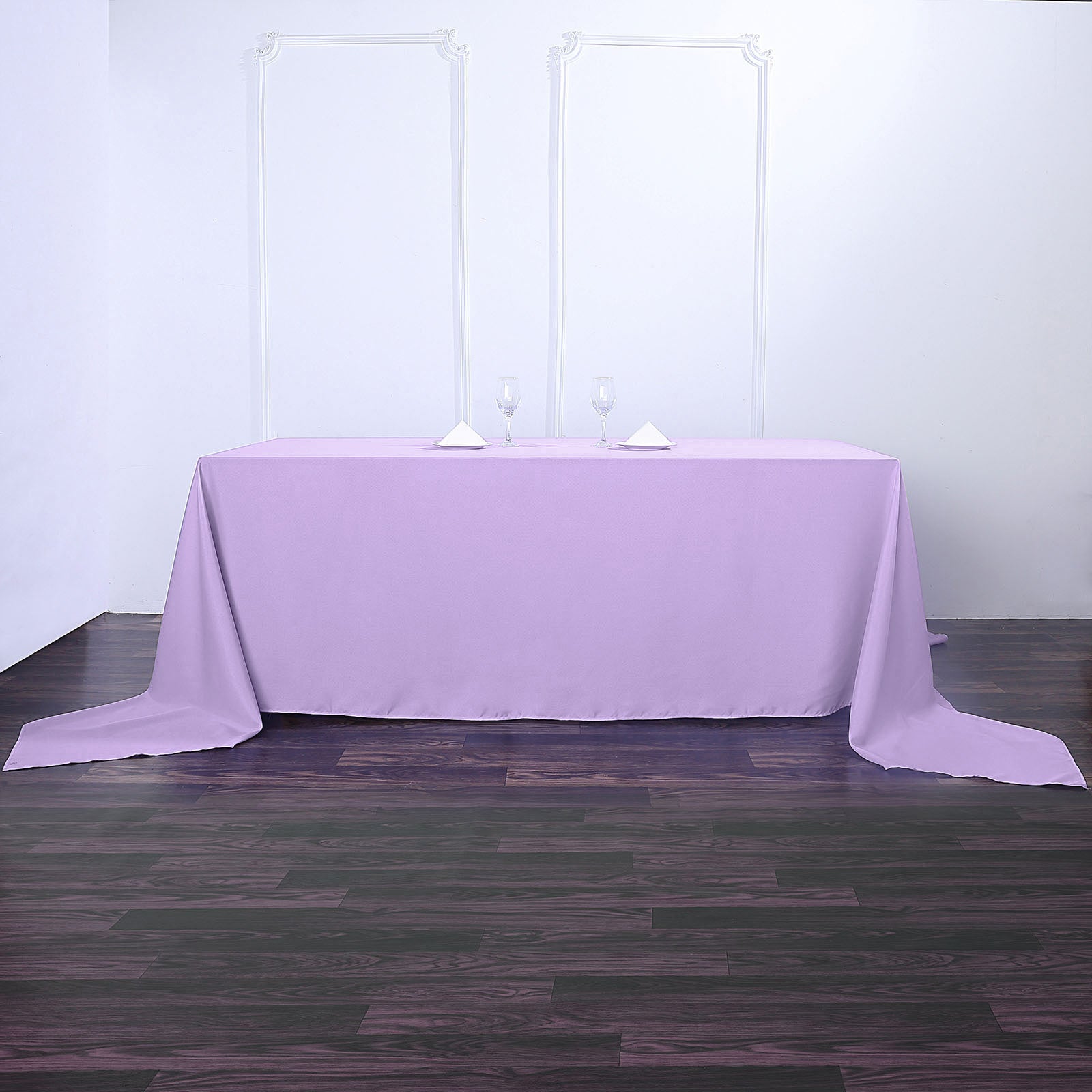 90inch x 156inch Lavender Lilac Polyester Rectangular Tablecloth