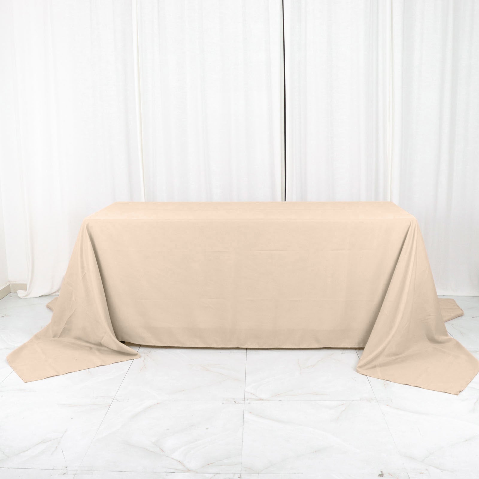 Polyester Rectangular Tablecloth Nude 90x156 Inch