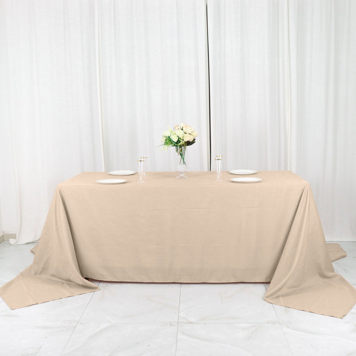 90"x156" Nude Seamless Polyester Rectangular Tablecloth