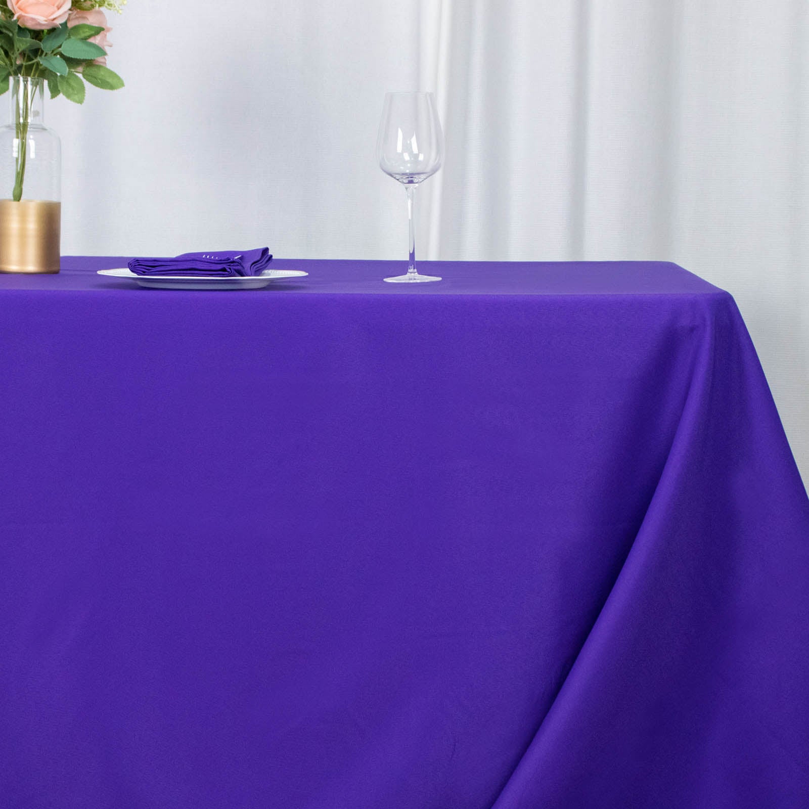 90x156inch Purple 200 GSM Seamless Premium Polyester Rectangular Tablecloth