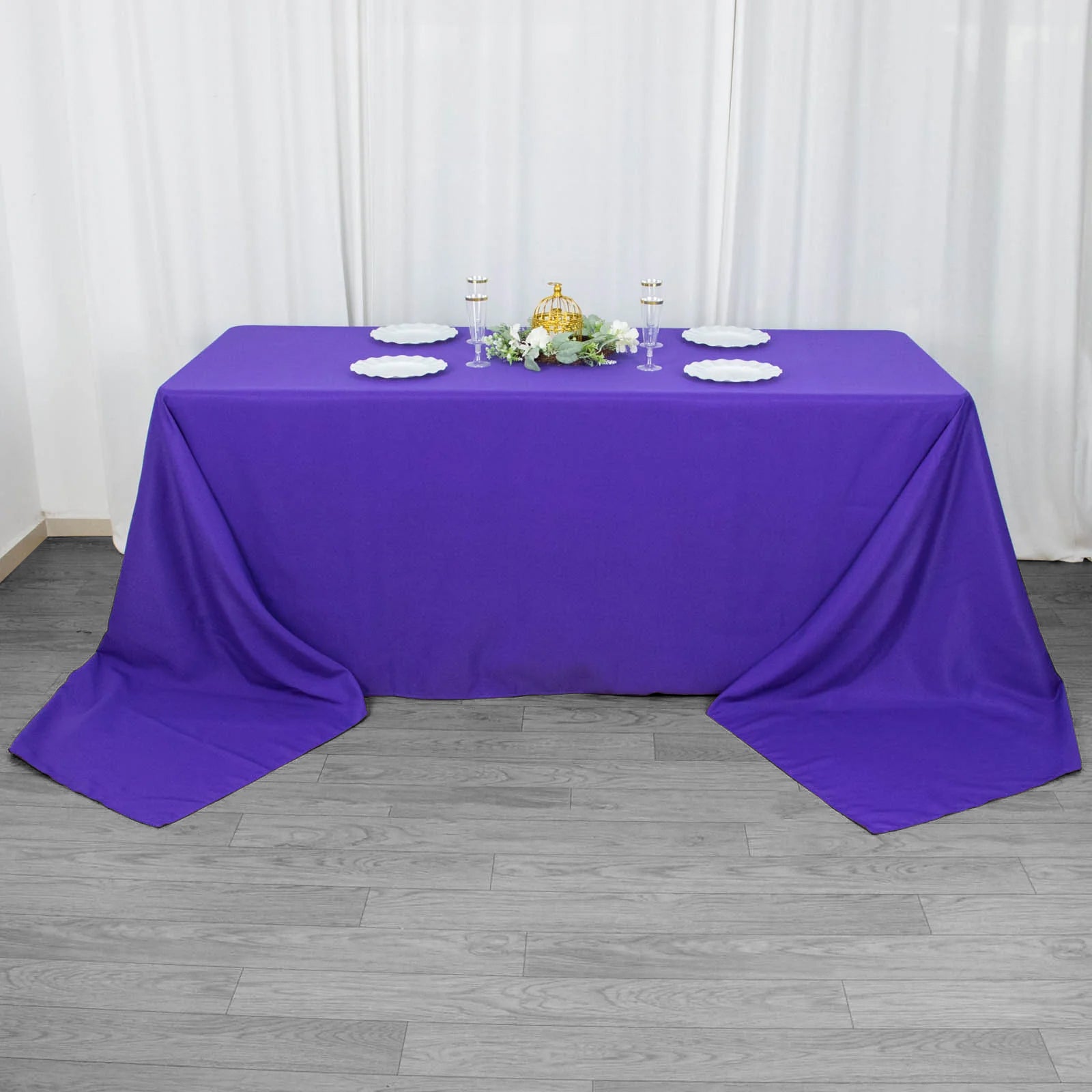 90x156inch Purple 200 GSM Seamless Premium Polyester Rectangular Tablecloth