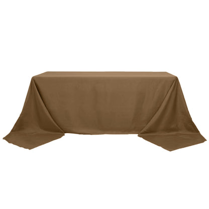 90inch x 156inch Taupe Polyester Rectangular Tablecloth