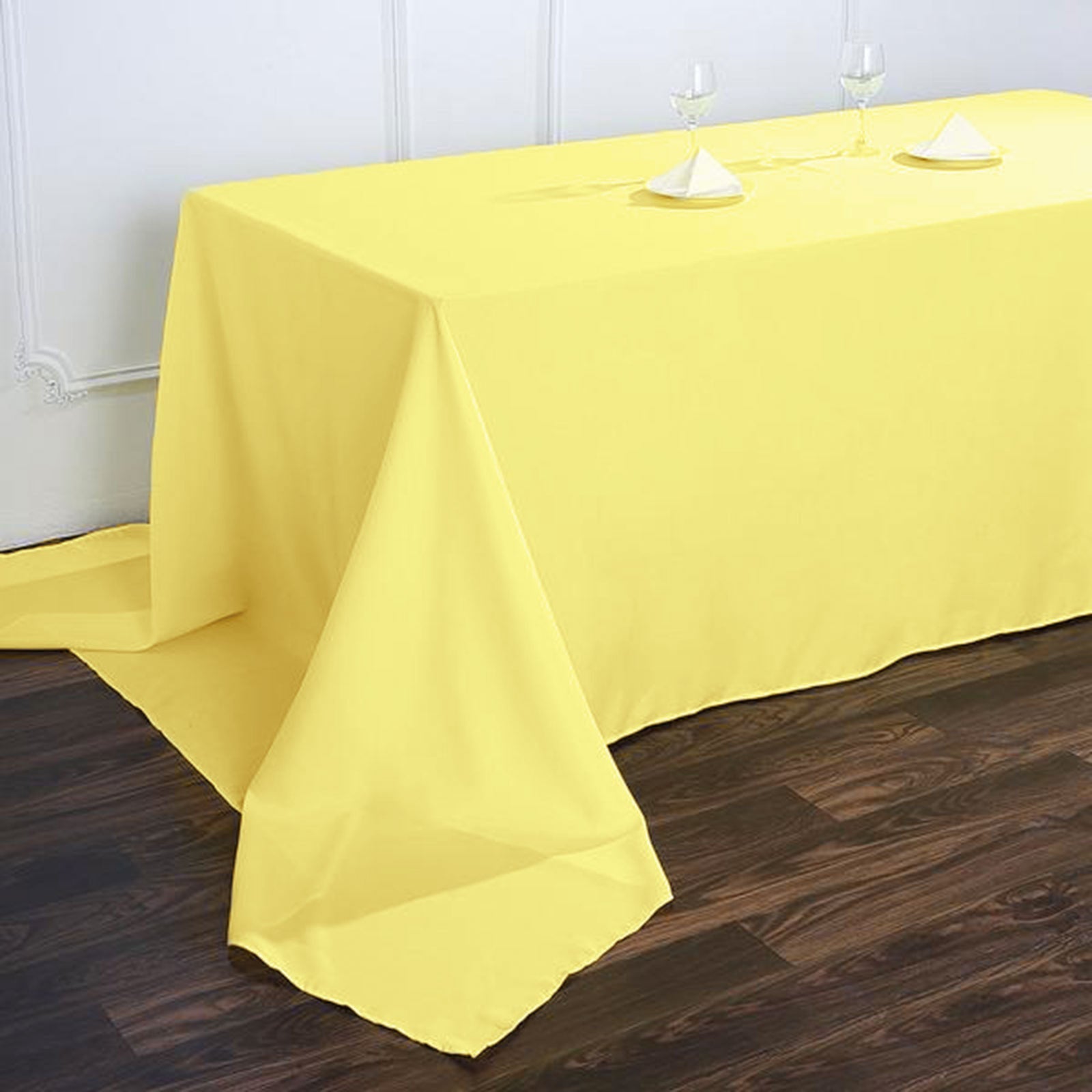 Polyester Tablecloth Rectangular Yellow 90 Inch x 156 Inch