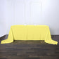 90"x156" Yellow Seamless Polyester Rectangular Tablecloth