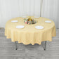 90inch Champagne 200 GSM Seamless Premium Polyester Round Tablecloth