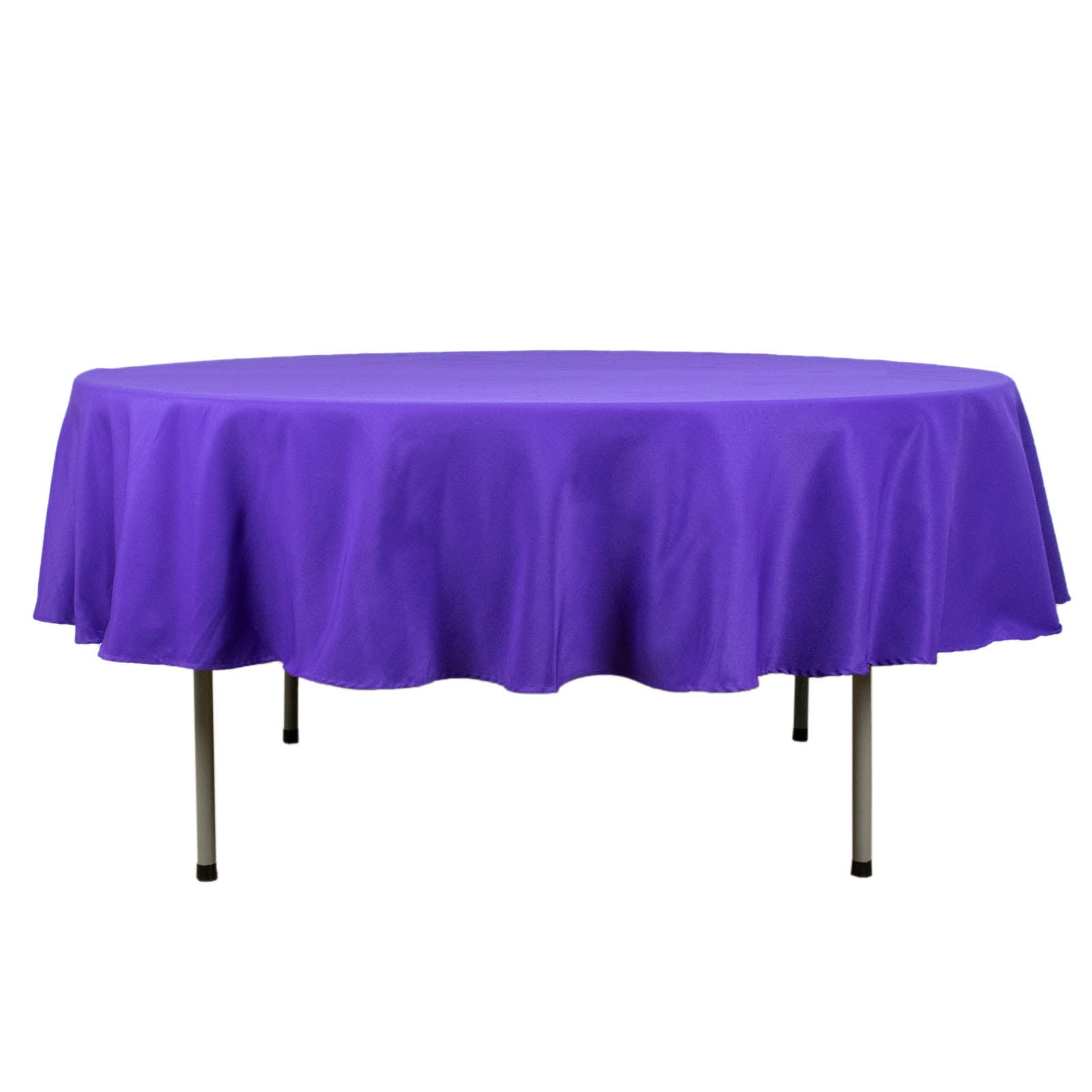 90inch Purple 200 GSM Seamless Premium Polyester Round Tablecloth