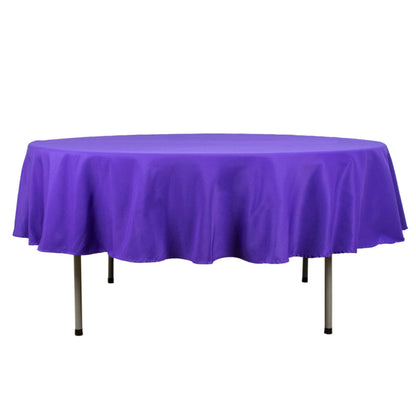 90inch Purple 200 GSM Seamless Premium Polyester Round Tablecloth