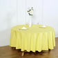 90 Inch Yellow Colored Polyester Round Tablecloth 